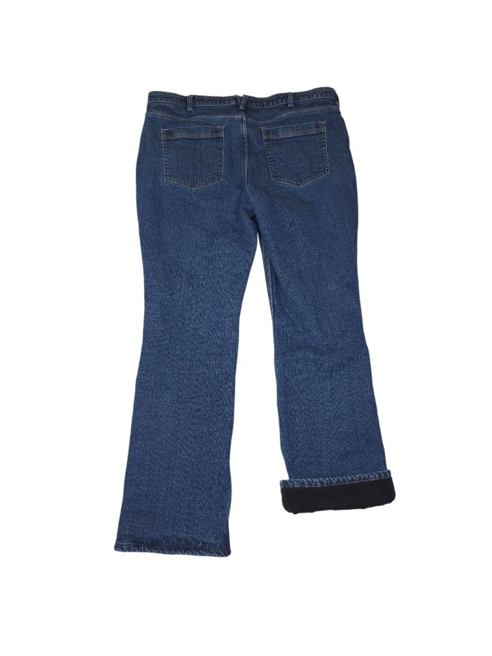 Duluth Trading Womens Fleece-Lined Bootcut Jeans Size 16 x 33 Dark Wash